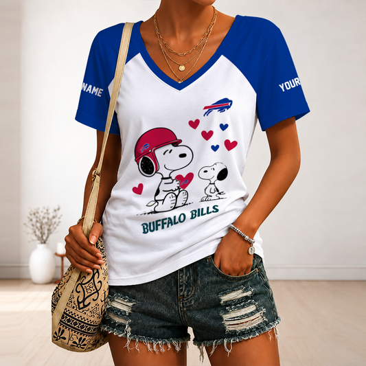 [TOUCHDOWN DEAL] NEW CUSTOMIZED NFL03 BFB BUFFALO BILLS V-NECK FEMALE SHIRT
