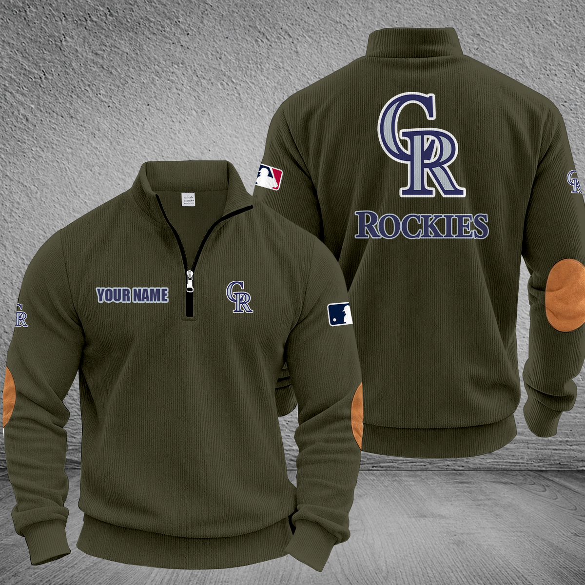 [HOMERUN DEAL] NEW CUSTOMIZED MLB30 COR COLORADO ROCKIES MULTICOLOR STRIPED QUATER ZIP SWEATSHIRT