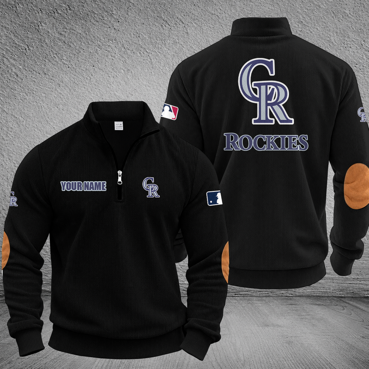 [HOMERUN DEAL] NEW CUSTOMIZED MLB30 COR COLORADO ROCKIES MULTICOLOR STRIPED QUATER ZIP SWEATSHIRT