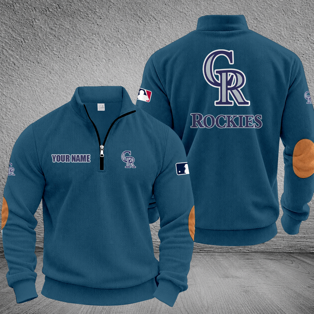 [HOMERUN DEAL] NEW CUSTOMIZED MLB30 COR COLORADO ROCKIES MULTICOLOR STRIPED QUATER ZIP SWEATSHIRT