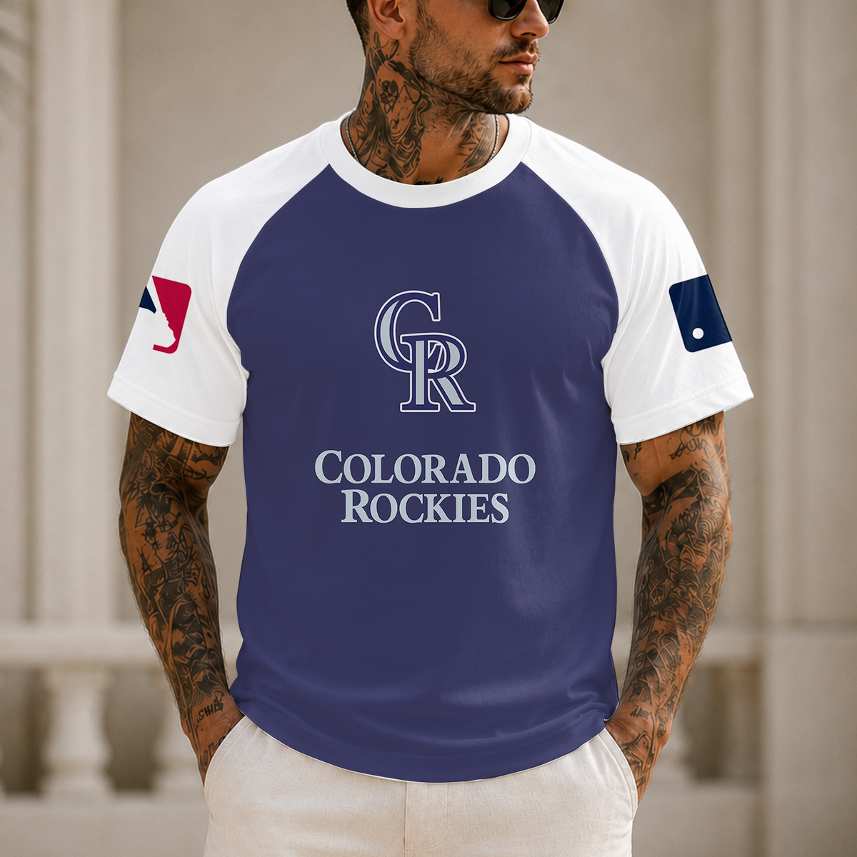 [HOMERUN DEAL] NEW MLB30 COR COLORADO ROCKIES CUSTOMIZED RAGLAN TEE