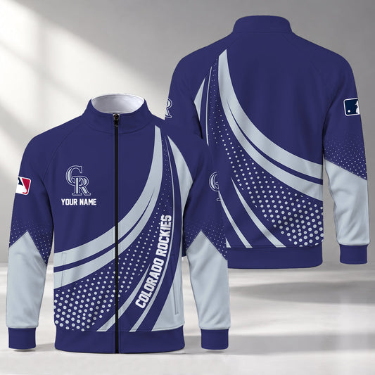 [HOMERUN DEAL] NEW CUSTOMIZED MLB30 COR COLORADO ROCKIES STAND COLLAR JACKET