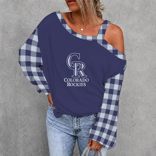 [HOMERUN DEAL] NEW CUSTOMIZED MLB30 COR COLORADO ROCKIES WOMEN'S OFF-SHOULDER LONG SLEEVE SHIRT