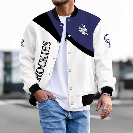 [HOMERUN DEAL] NEW CUSTOMIZED MLB30 COR COLORADO ROCKIES SATIN VARSITY & BASEBALL JACKET