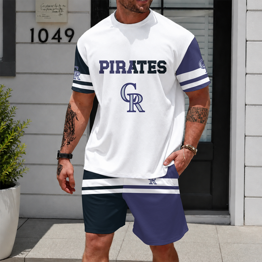 [HOMERUN DEAL] NEW CUSTOMIZED MLB30 COR COLORADO ROCKIES UNISEX T-SHIRT & SHORTS SET