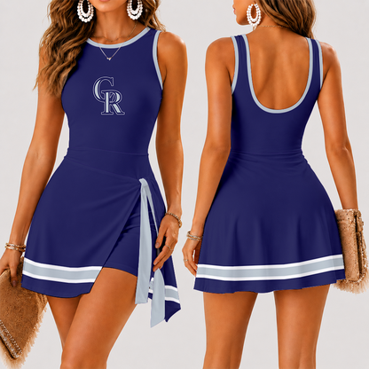 [HOMERUN DEAL] NEW CUSTOMIZED MLB30 COR COLORADO ROCKIES WOMEN'S SUMMER SKORT DRESS