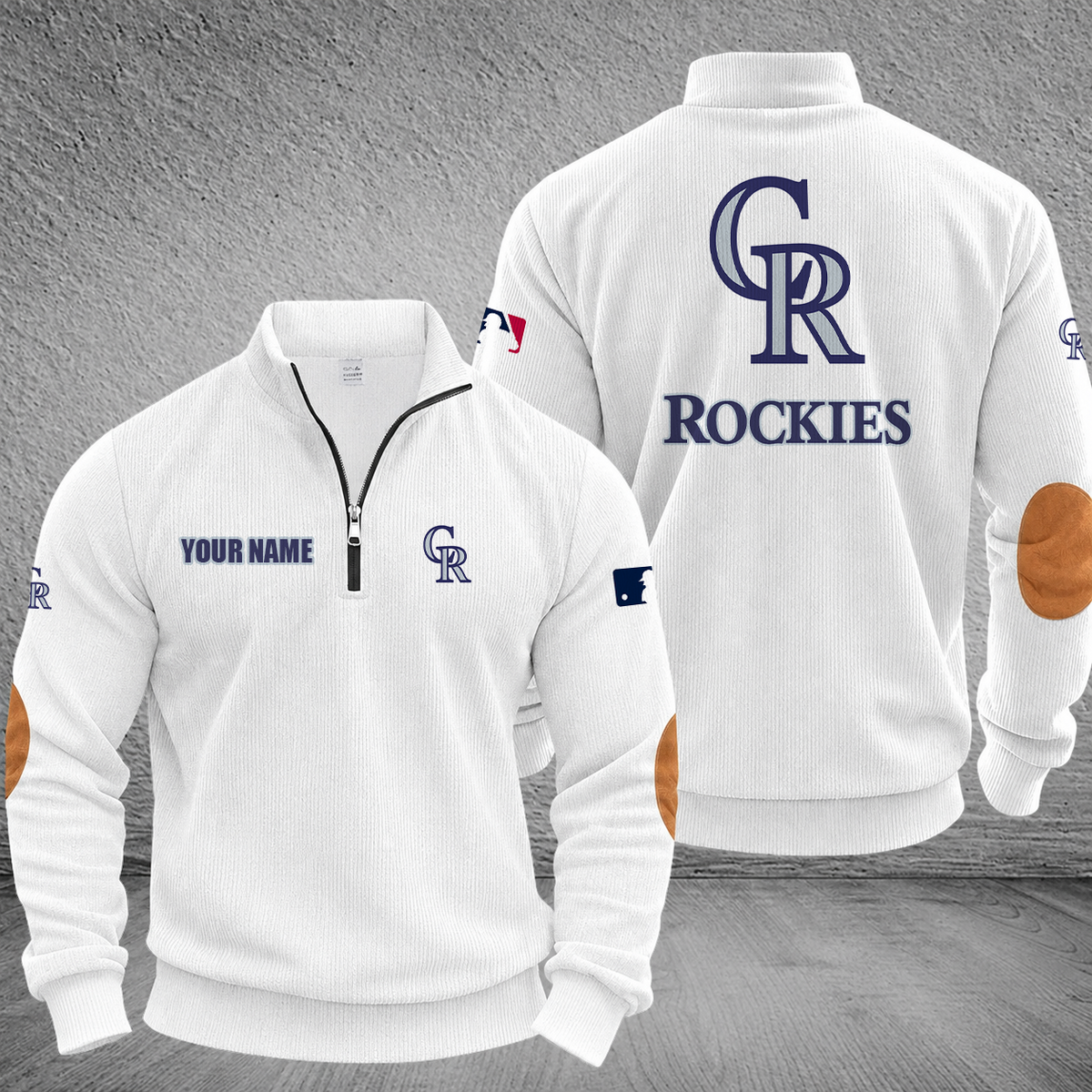 [HOMERUN DEAL] NEW CUSTOMIZED MLB30 COR COLORADO ROCKIES MULTICOLOR STRIPED QUATER ZIP SWEATSHIRT