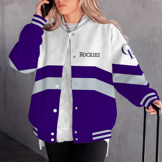 [HOMERUN DEAL] NEW CUSTOMIZED MLB30 COR COLORADO ROCKIES SATIN VARSITY & BASEBALL JACKET