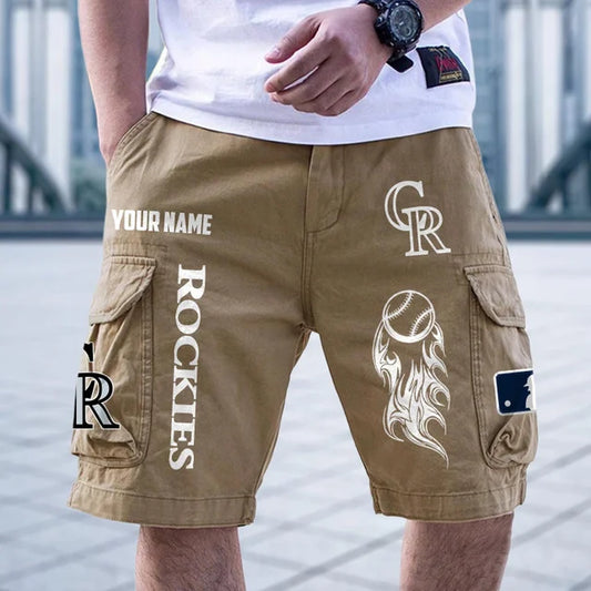 [HOMERUN DEAL] NEW CUSTOMIZED MLB30 COR COLORADO ROCKIES MEN'S CARGO SHORTS