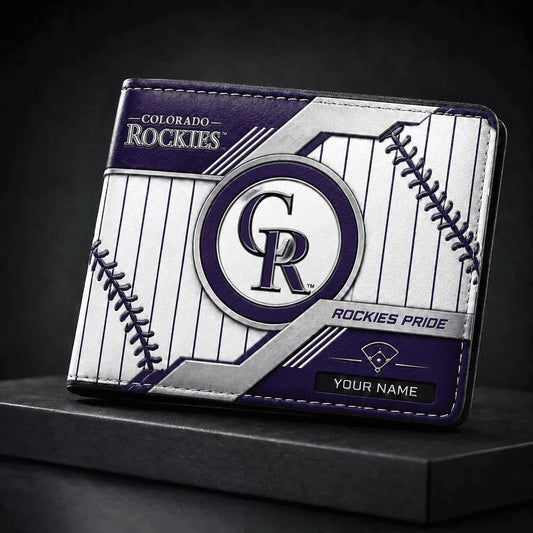 [HOMERUN DEAL] NEW CUSTOMIZED MLB30 COR COLORADO ROCKIES LEATHER WALLET
