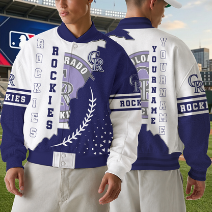 [HOMERUN DEAL] NEW CUSTOMIZED MLB30 COR COLORADO ROCKIES SATIN VARSITY & BASEBALL JACKET