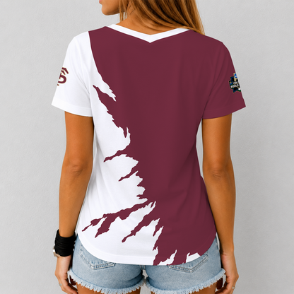 [HOMERUN DEAL] NEW CUSTOMIZED NCAA CWS30 FLS FLORIDA STATE SEMINOLES V-NECK FEMALE SHIRT