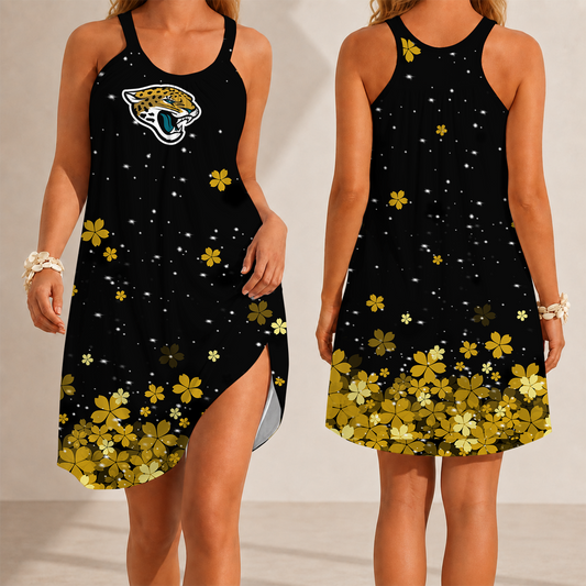[TOUCHDOWN DEAL] NEW CUSTOMIZED NFL30 JSJ JACKSONVILLE JAGUARS CAMISOLE DRESS