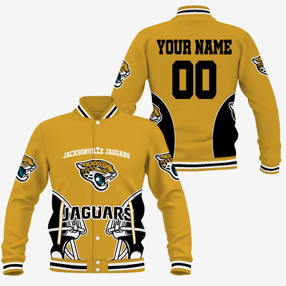 [TOUCHDOWN DEAL] NEW CUSTOMIZED NFL30 JSJ JACKSONVILLE JAGUARS SATIN VARSITY & BASEBALL JACKET