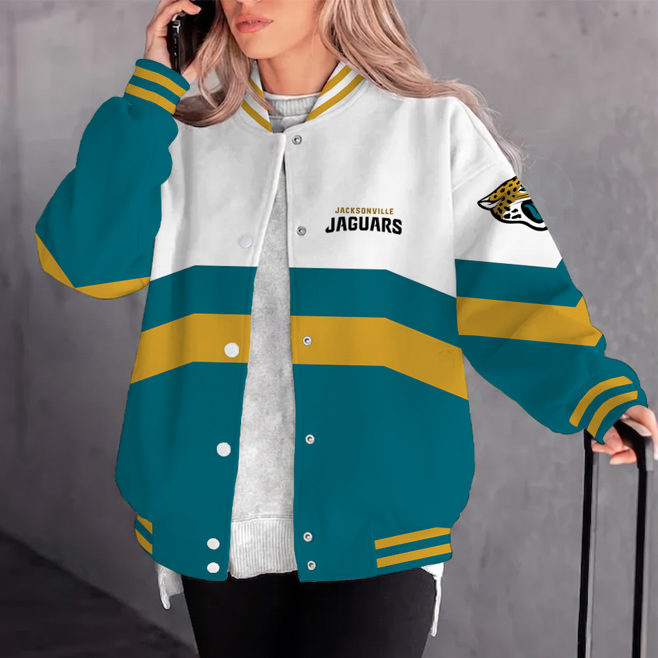 [TOUCHDOWN DEAL] NEW CUSTOMIZED NFL30 JSJ JACKSONVILLE JAGUARS SATIN VARSITY & BASEBALL JACKET