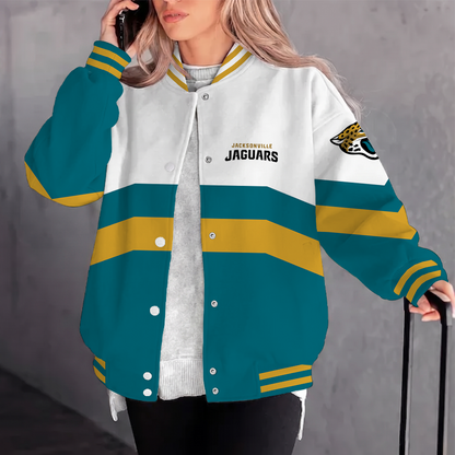 [TOUCHDOWN DEAL] NEW CUSTOMIZED NFL30 JSJ JACKSONVILLE JAGUARS SATIN VARSITY & BASEBALL JACKET
