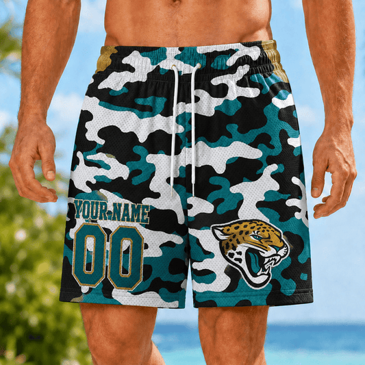 [TOUCHDOWN DEAL] NEW CUSTOMIZED NFL30 JSJ JACKSONVILLE JAGUARS SHORT PANTS