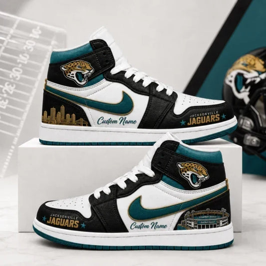 [TOUCHDOWN DEAL] NEW CUSTOMIZED NFL30 JSJ JACKSONVILLE JAGUARS AIR JORDAN 1