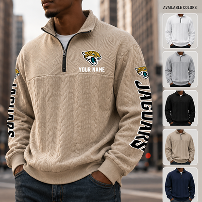 [TOUCHDOWN DEAL] NEW CUSTOMIZED NFL30 JSJ JACKSONVILLE JAGUARS MULTICOLOR QUARTER-ZIP SWEATSHIRT