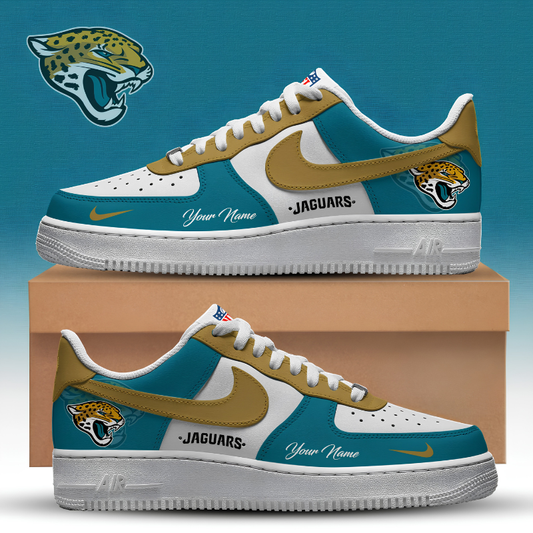 [TOUCHDOWN DEAL] NEW CUSTOMIZED NFL30 JSJ JACKSONVILLE JAGUARS AF1 SNEAKERS