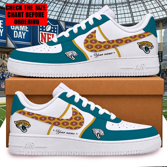 [TOUCHDOWN DEAL] NEW CUSTOMIZED NFL30 JSJ JACKSONVILLE JAGUARS AF1 SHOES
