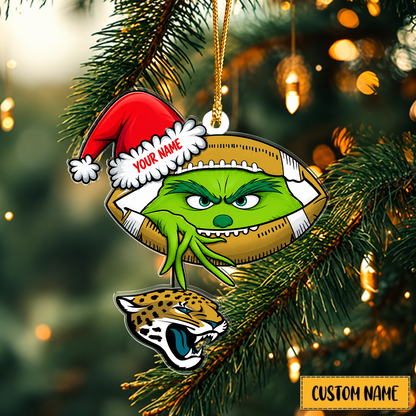 [TOUCHDOWN DEAL] NEW CUSTOMIZED NFL30 JSJ JACKSONVILLE JAGUARS CHRISTMAS ACRYLIC ORNAMENT