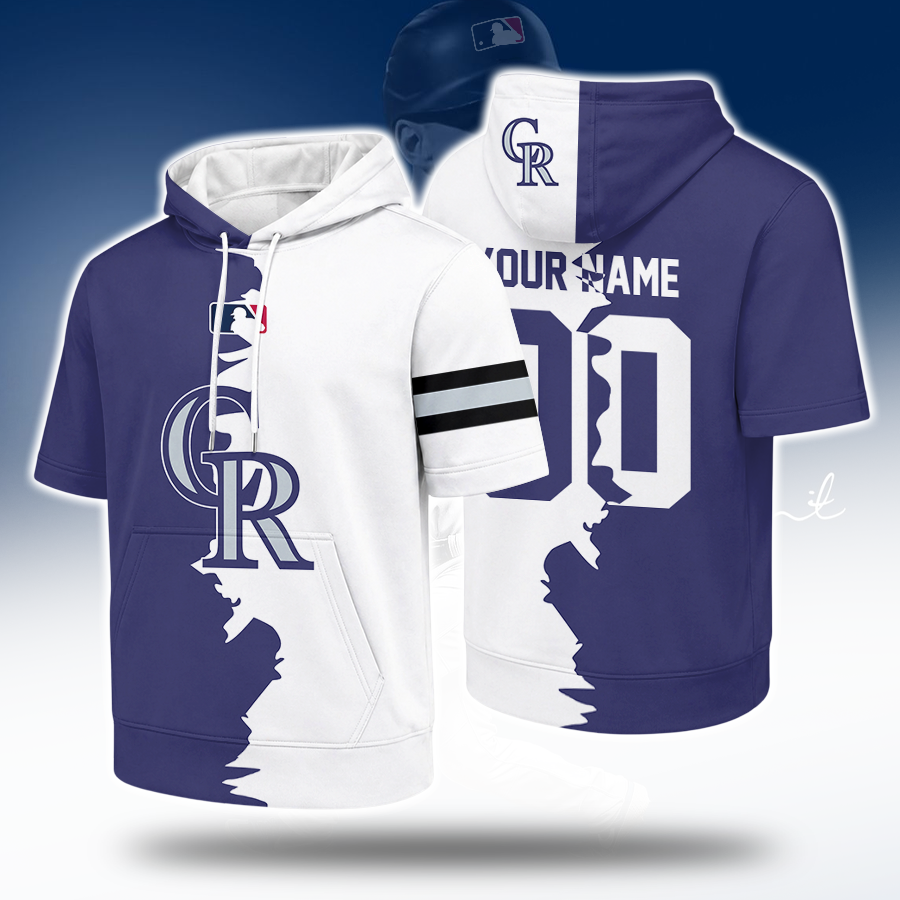 [HOMERUN DEAL] NEW CUSTOMIZED MLB30 COR COLORADO ROCKIES SHORT SLEEVE HOODIE