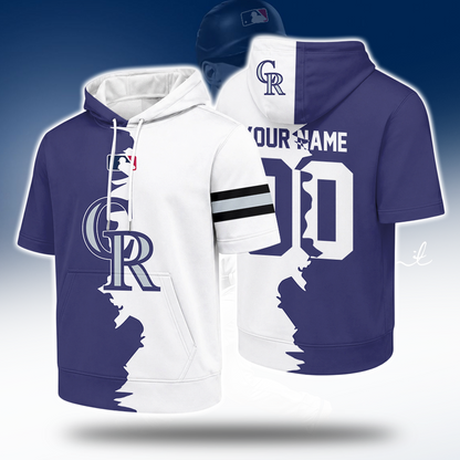[HOMERUN DEAL] NEW CUSTOMIZED MLB30 COR COLORADO ROCKIES SHORT SLEEVE HOODIE