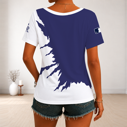 [HOMERUN DEAL] NEW CUSTOMIZED MLB30 COR COLORADO ROCKIES V-NECK FEMALE SHIRT