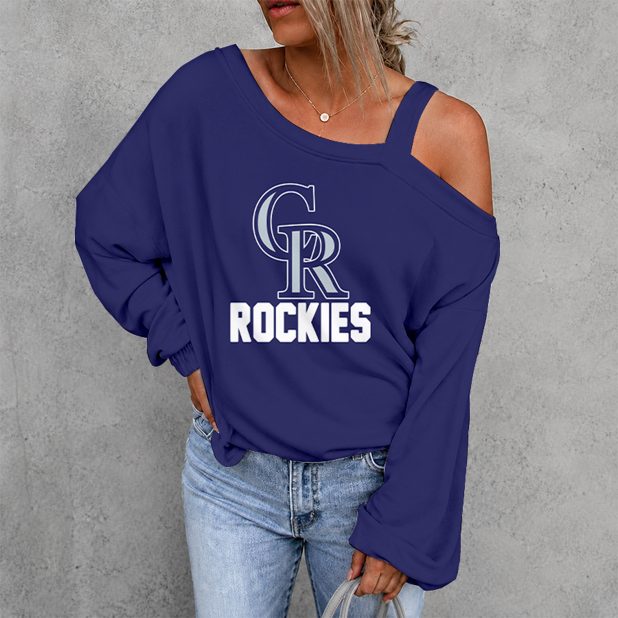 [HOMERUN DEAL] NEW CUSTOMIZED MLB30 COR COLORADO ROCKIES WOMEN'S OFF-SHOULDER LONG SLEEVE SHIRT