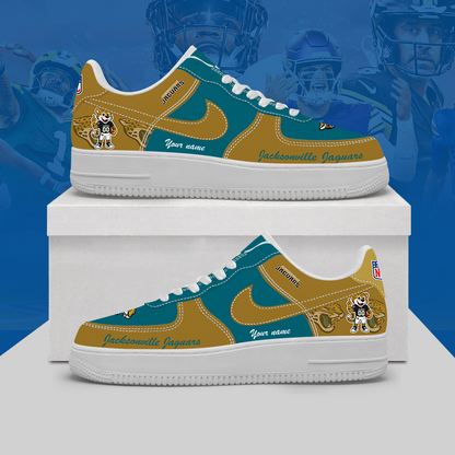 [TOUCHDOWN DEAL] NEW CUSTOMIZED NFL30 JSJ JACKSONVILLE JAGUARS AF1 SHOES