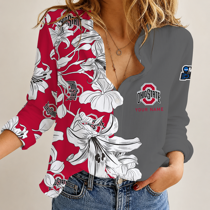 [SLAM DUNK DEAL] NEW CUSTOMIZED NCAA MAM30 OSB OHIO STATE BUCKEYES STRAPPY WOMEN CASUAL SHIRT