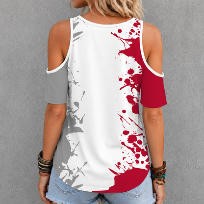 [SLAM DUNK DEAL] NEW CUSTOMIZED NCAA MAM30 OSB OHIO STATE BUCKEYES CRISS CROSS V-NECK TOP