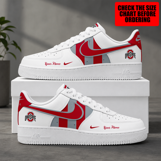 [FAN FAVORITE] NEW CUSTOMIZED NCAA MAM30 OSB OHIO STATE BUCKEYES STRAPPY AF1 SHOES