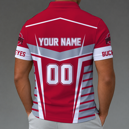 [FAN FAVORITE] NEW CUSTOMIZED NCAA MAM30 OSB OHIO STATE BUCKEYES STRAPPY POLO SHIRT