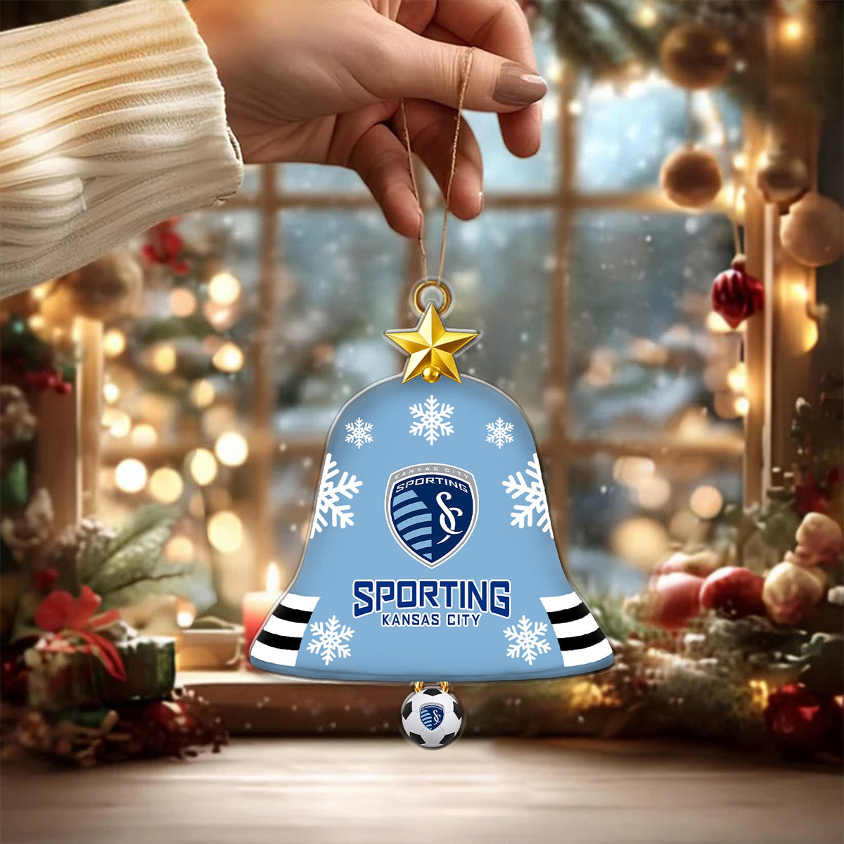 [GOAL DEAL] NEW CUSTOMIZED MLS30 SKC SPORTING KANSAS CITY CHRISTMAS ACRYLIC ORNAMENT