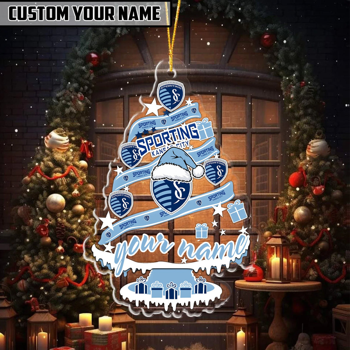 [GOAL DEAL] NEW CUSTOMIZED MLS30 SKC SPORTING KANSAS CITY CHRISTMAS ACRYLIC ORNAMENT