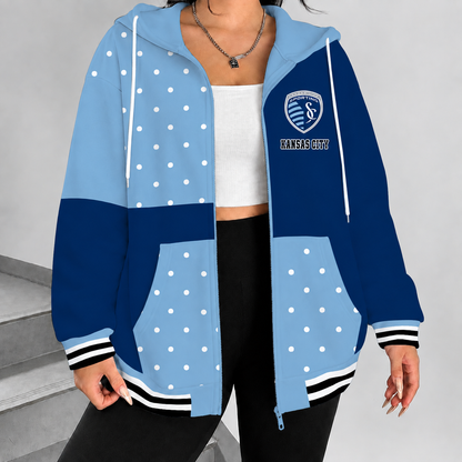 [GOAL DEAL] NEW CUSTOMIZED MLS30 SKC SPORTING KANSAS CITY ZIP HOODIE