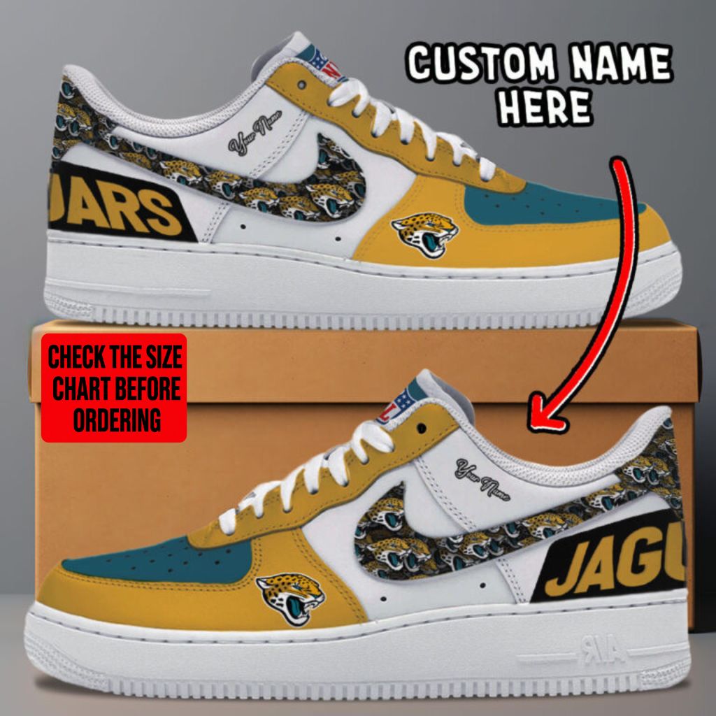 [TOUCHDOWN DEAL] NEW CUSTOMIZED NFL30 JSJ JACKSONVILLE JAGUARS AF1 SNEAKERS