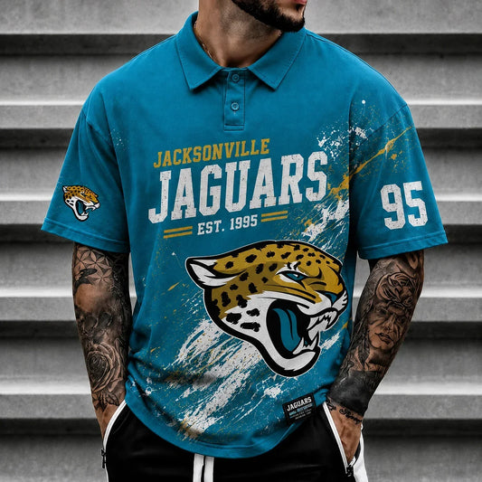 [TOUCHDOWN DEAL] NEW CUSTOMIZED NFL30 JSJ JACKSONVILLE JAGUARS POLO SHIRT