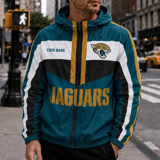 [TOUCHDOWN DEAL] NEW CUSTOMIZED NFL30 JSJ JACKSONVILLE JAGUARS WINDBREAKER JACKET