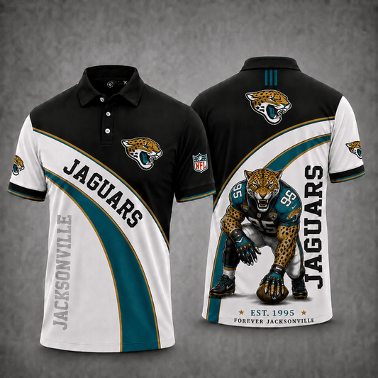 [TOUCHDOWN DEAL] NEW CUSTOMIZED NFL30 JSJ JACKSONVILLE JAGUARS POLO SHIRT