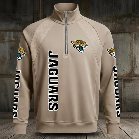 [TOUCHDOWN DEAL] NEW CUSTOMIZED NFL30 JSJ JACKSONVILLE JAGUARS MEN'S MULTICOLOR QUARTER-ZIP PULLOVER