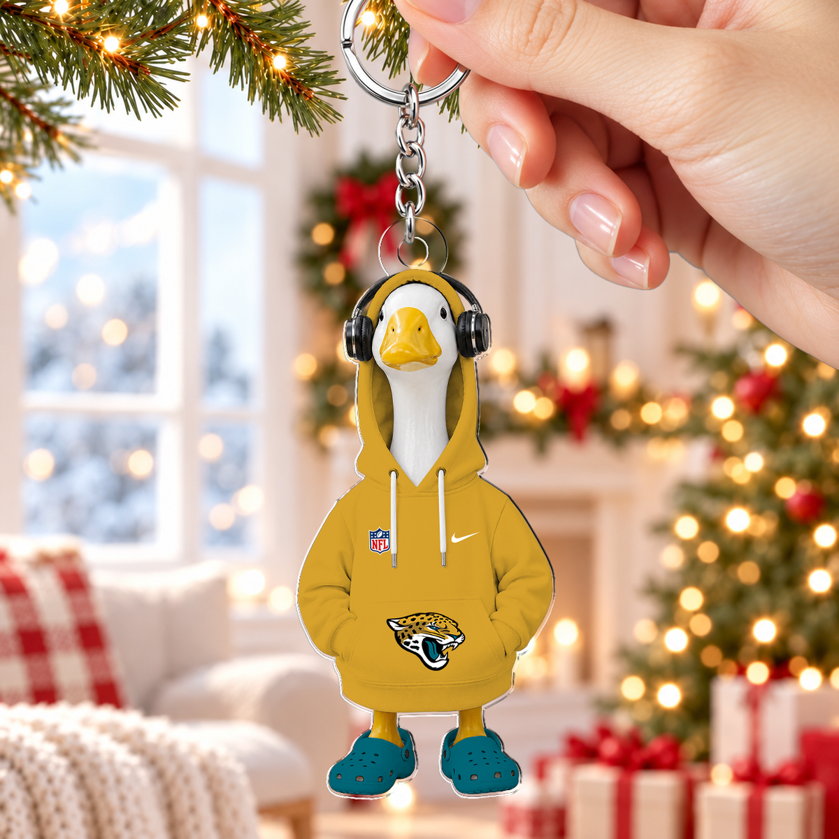 [TOUCHDOWN DEAL] NEW CUSTOMIZED NFL30 JSJ JACKSONVILLE JAGUARS ACRYLIC KEYCHAIN