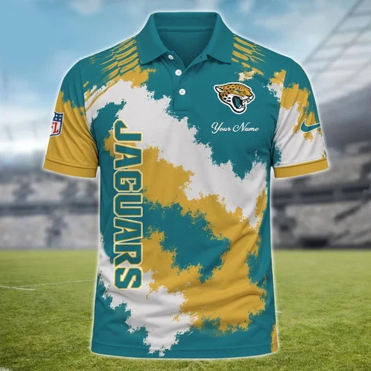 [TOUCHDOWN DEAL] NEW CUSTOMIZED NFL30 JSJ JACKSONVILLE JAGUARS MULTICOLOR POLO SHIRT