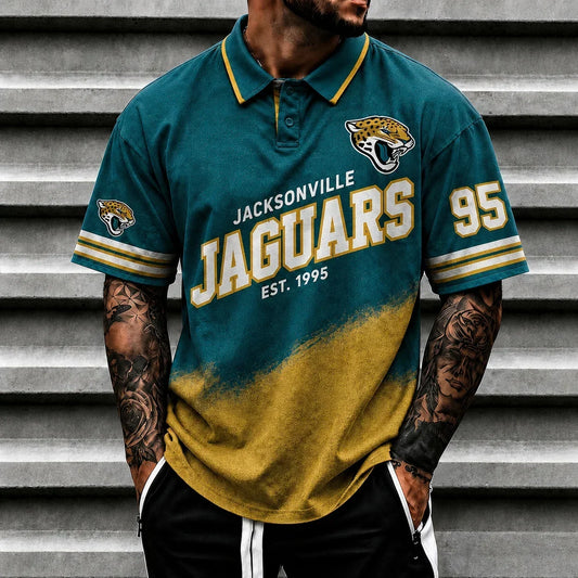 [TOUCHDOWN DEAL] NEW CUSTOMIZED NFL30 JSJ JACKSONVILLE JAGUARS POLO SHIRT