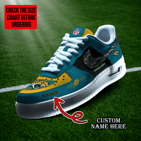 [TOUCHDOWN DEAL] NEW CUSTOMIZED NFL30 JSJ JACKSONVILLE JAGUARS AF1 SHOES