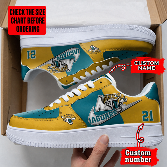 [TOUCHDOWN DEAL] NEW CUSTOMIZED NFL30 JSJ JACKSONVILLE JAGUARS AF1 SHOES