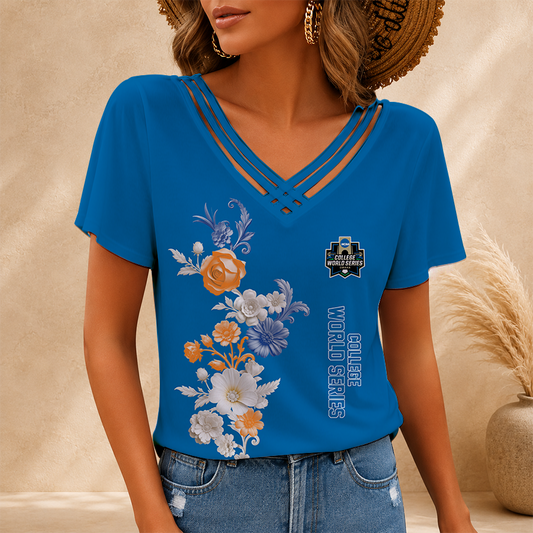 [HOMERUN DEAL] NEW CUSTOMIZED NCAA CWS31 COLLEGE WORLD SERIES V-NECK SHIRT