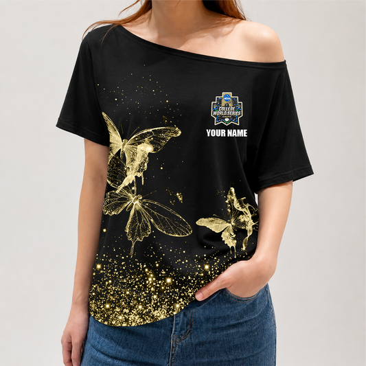 [HOMERUN DEAL] NEW CUSTOMIZED NCAA CWS31 COLLEGE WORLD SERIES OFF-SHOULDER SHIRT